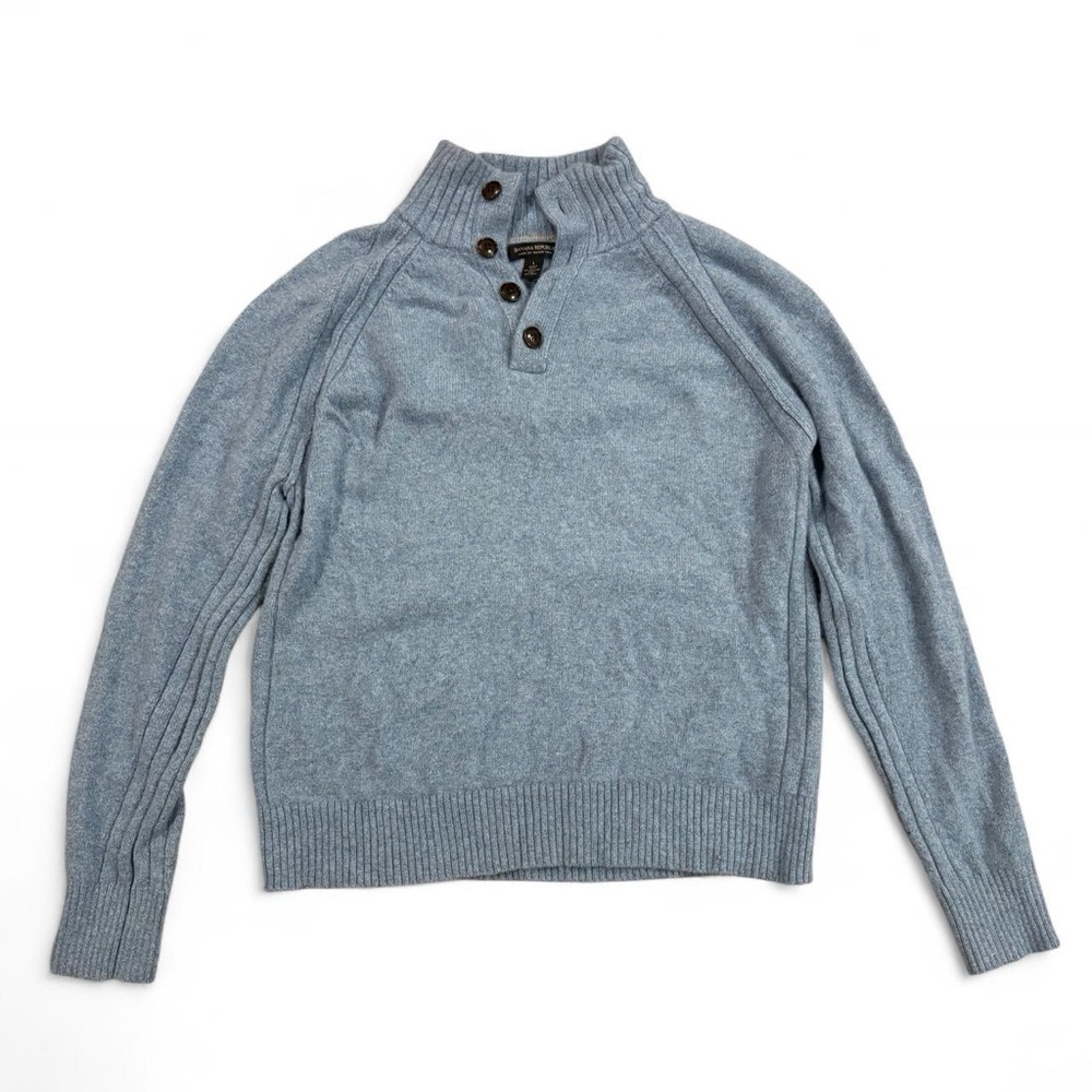 Banana Republic Henley Sweater Fine Italian Yarn Wool Blend